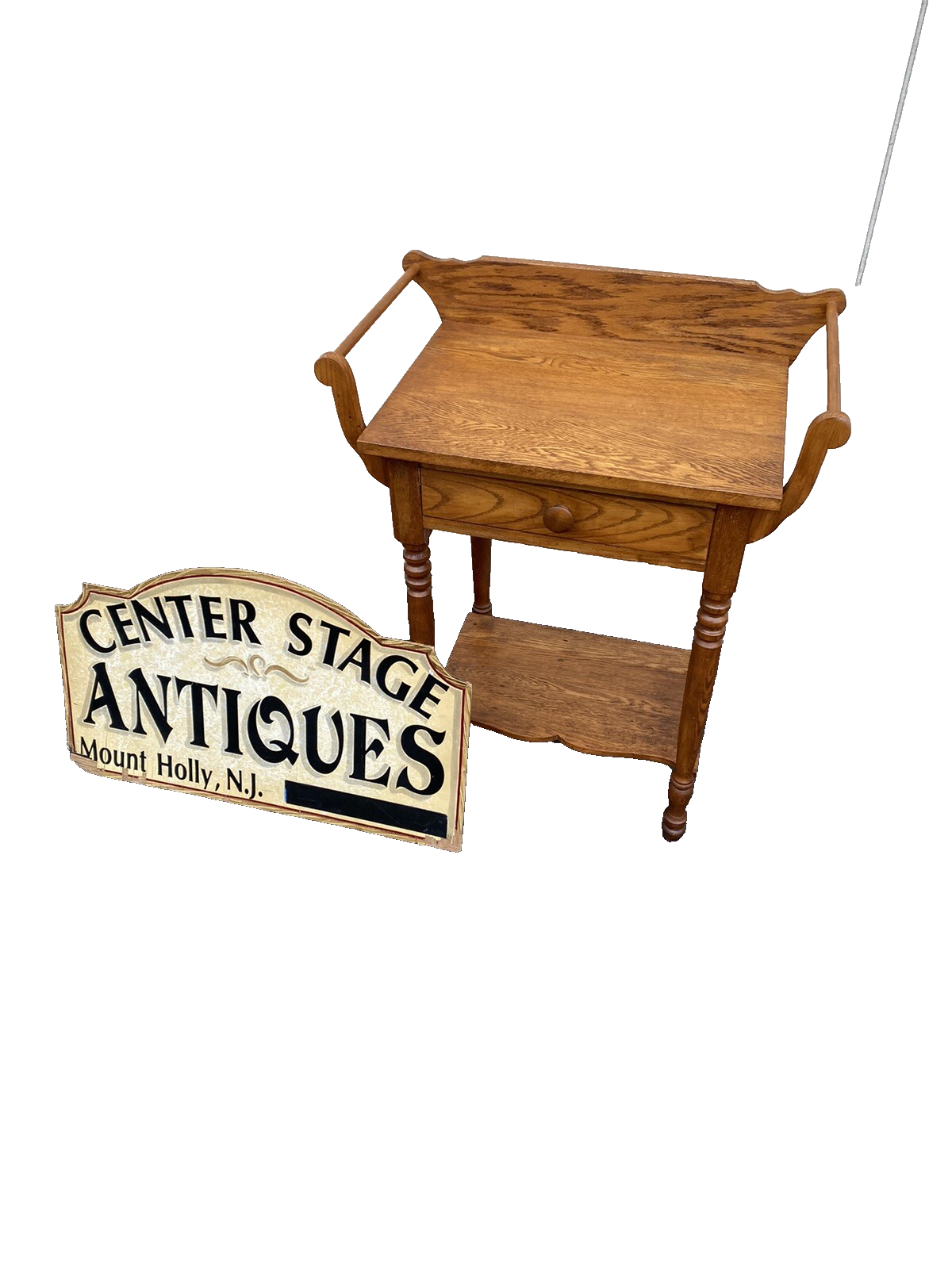 66326 Antique Oak Nightstand End Table Stand