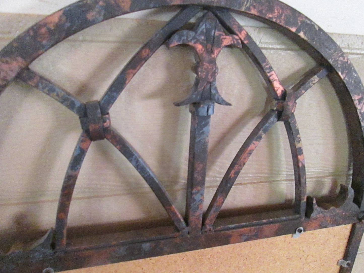 38633 RARE   LA  BARGE    Gothic Beveled Mirror LM0665 with  metal frame