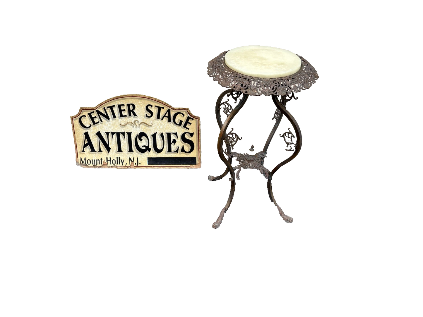 66828  Antique Victorian Marble Top Lamp Table Stand