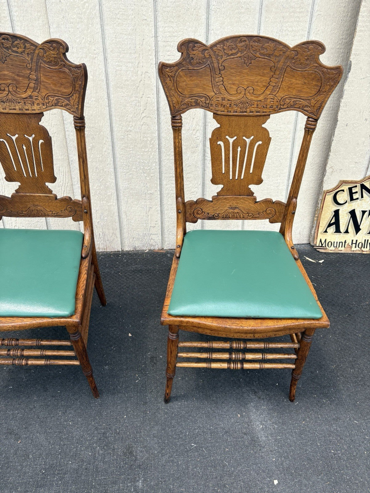 66722 Pair Larkin Furniture Oak Dining Chair s  Chairs