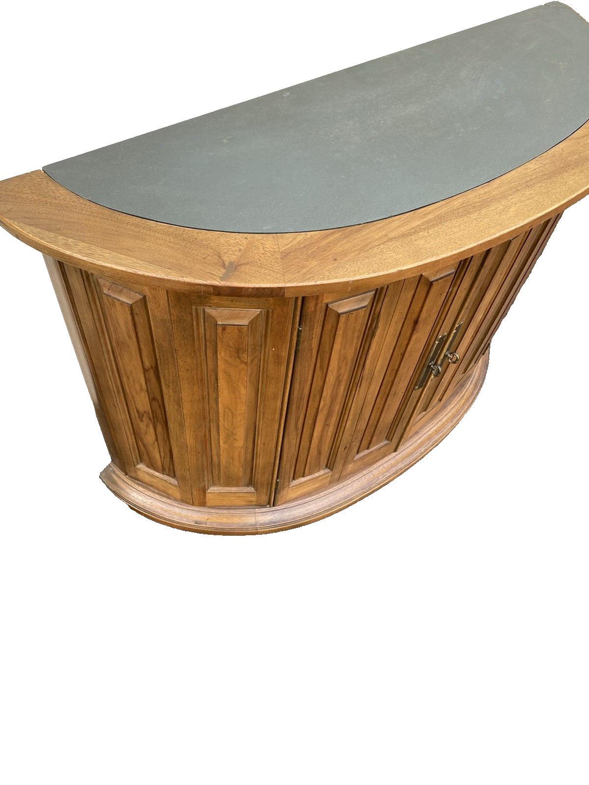 66619 Modern Half Round Decorator Cabinet Console Stand