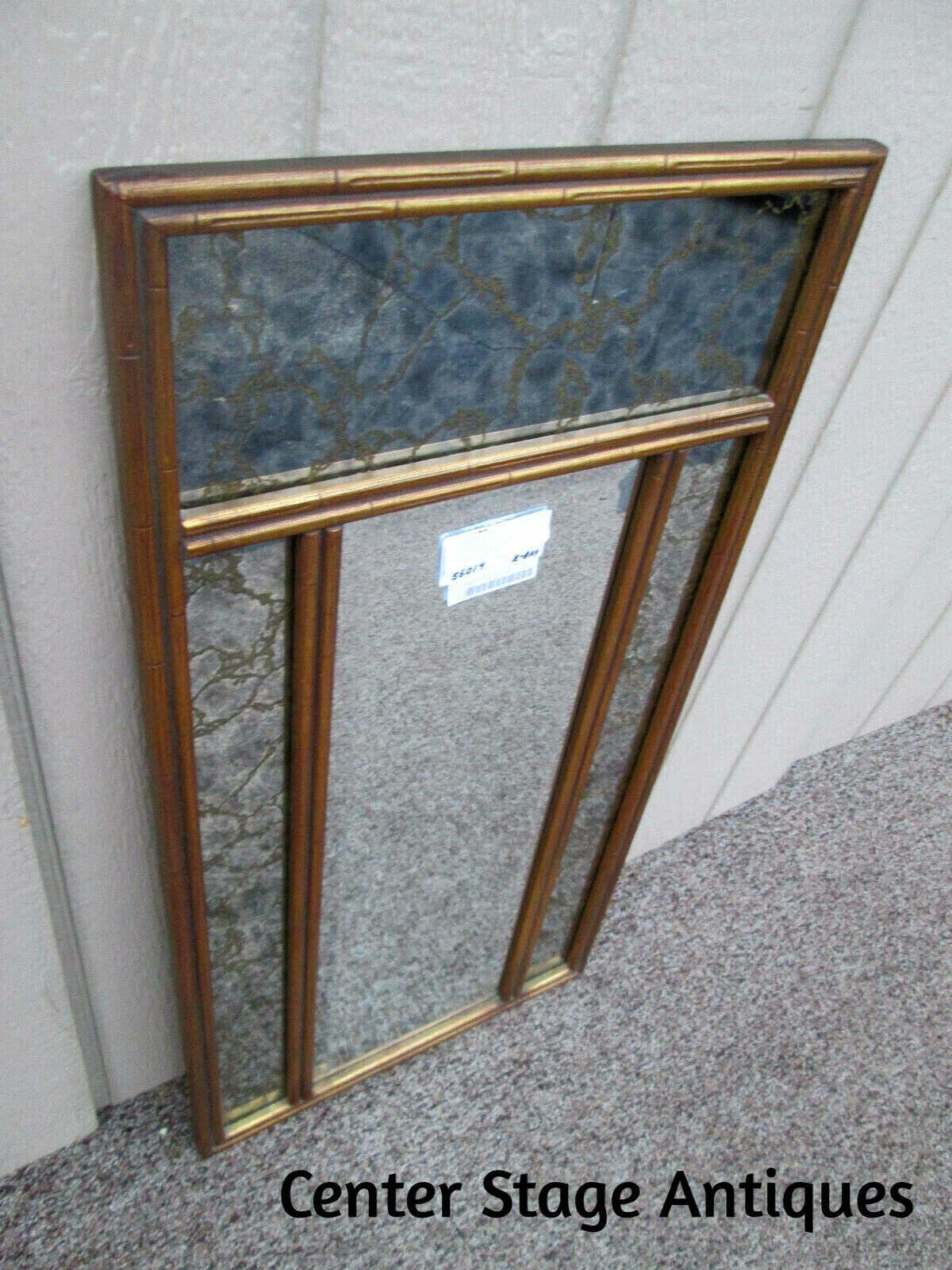 56014 Mid Century Modern Beveled Center Mirror Gold Intertwined mirrors