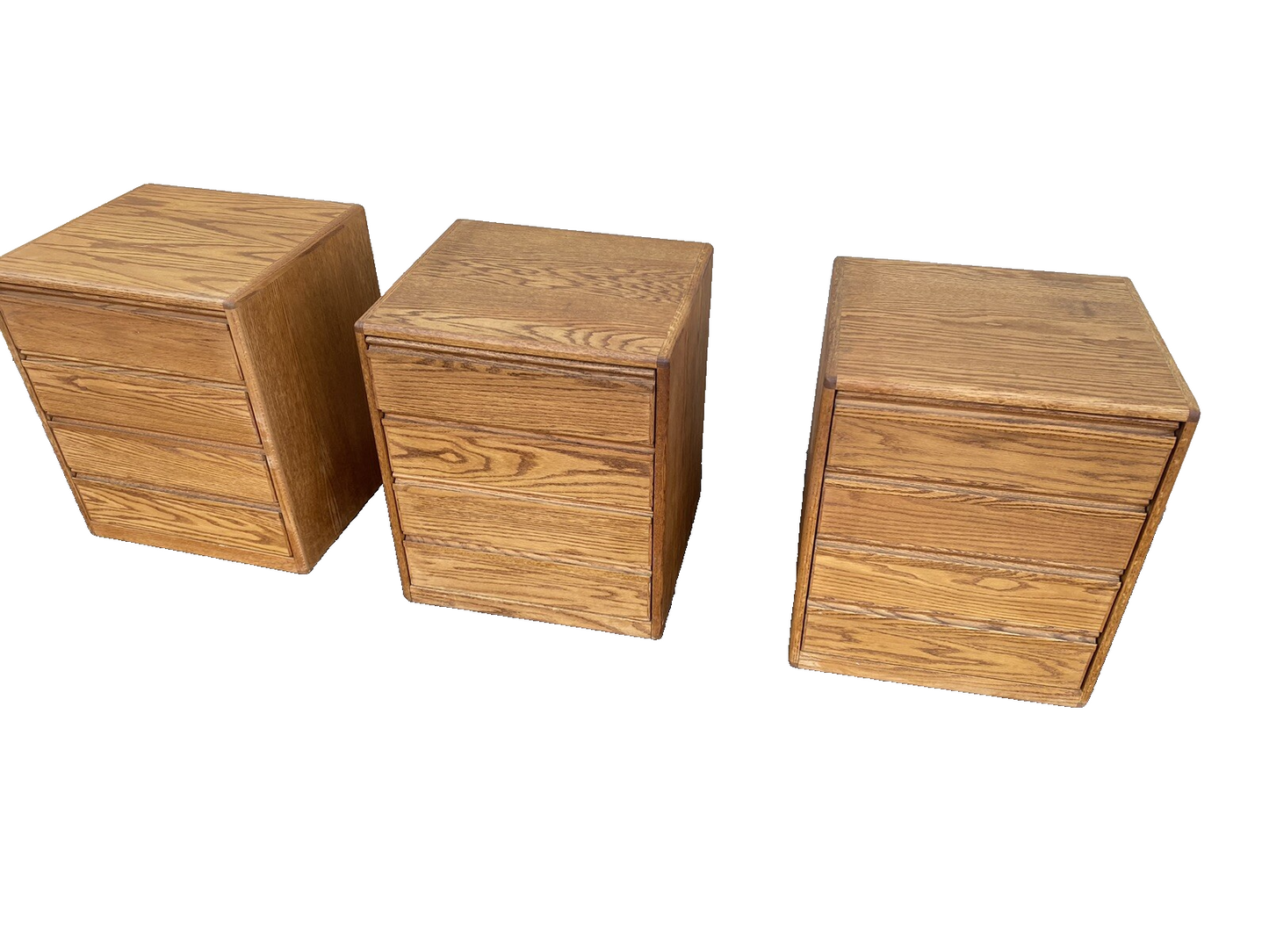 66261   PAIR   Oak 4 Drawer File Cabinets