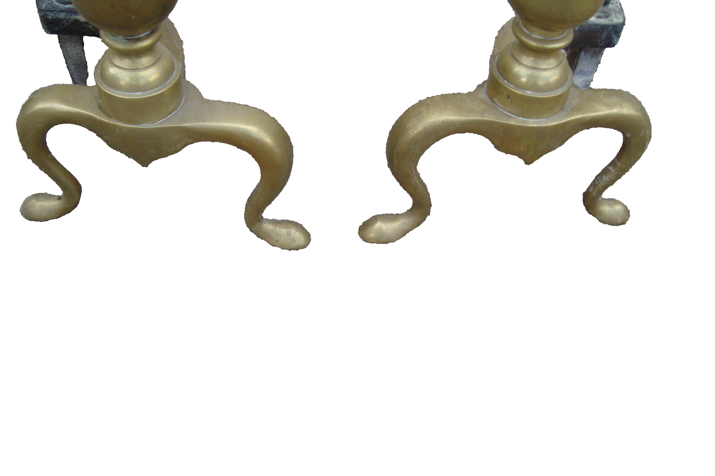 60996 Pair Brass Fireplace Mantle Mantel Andirons