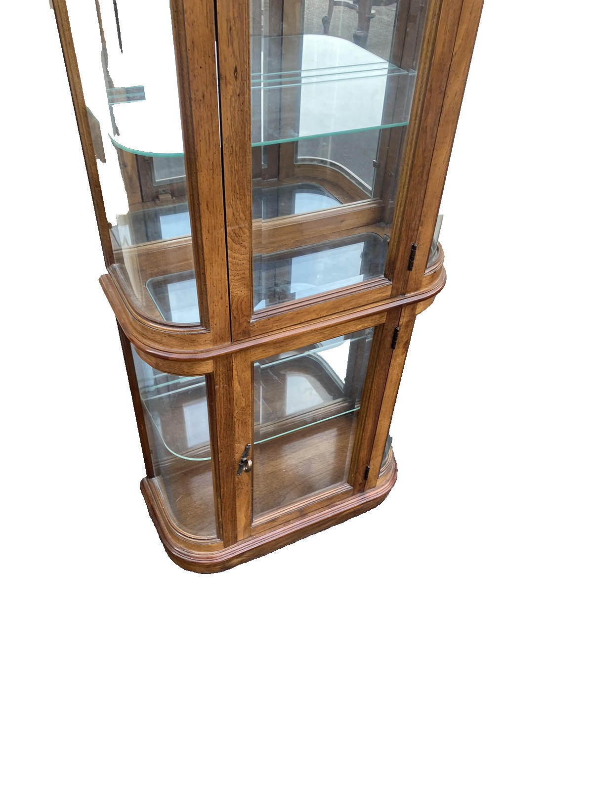 66240   Modern Pulaski Furniture Bow Glass Curio with Beveled Glass Front panels