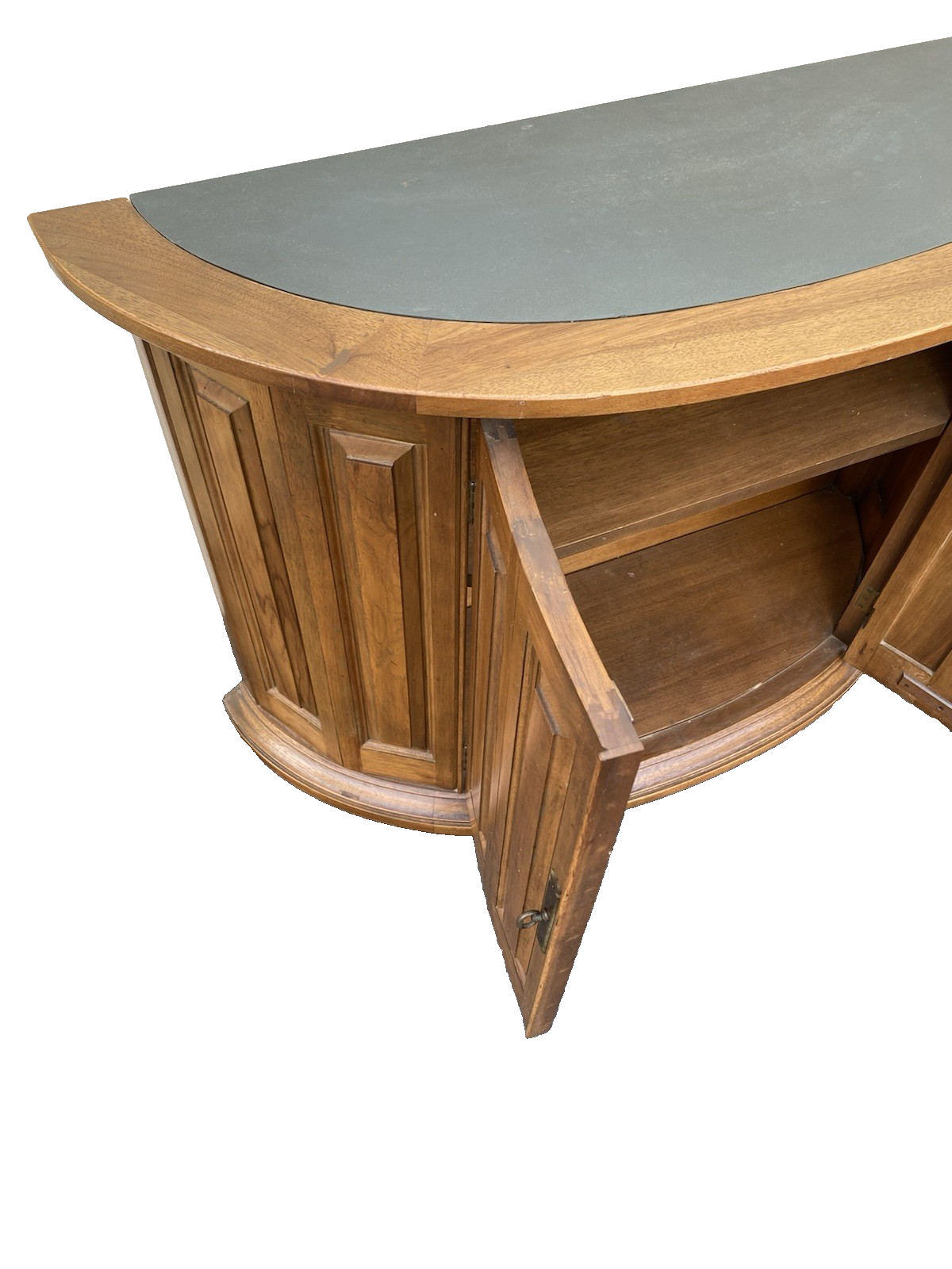 66619 Modern Half Round Decorator Cabinet Console Stand