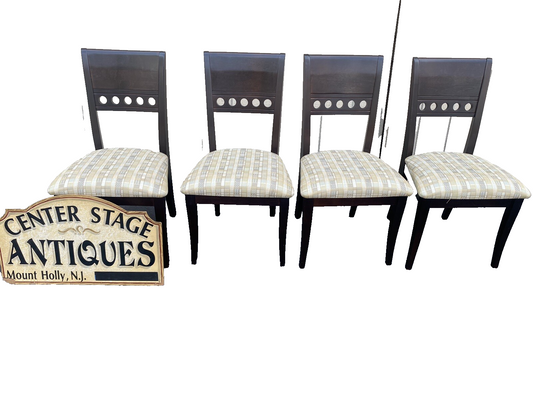 65670 Set of 4 Ebony Modern Dining Room Side Chairs