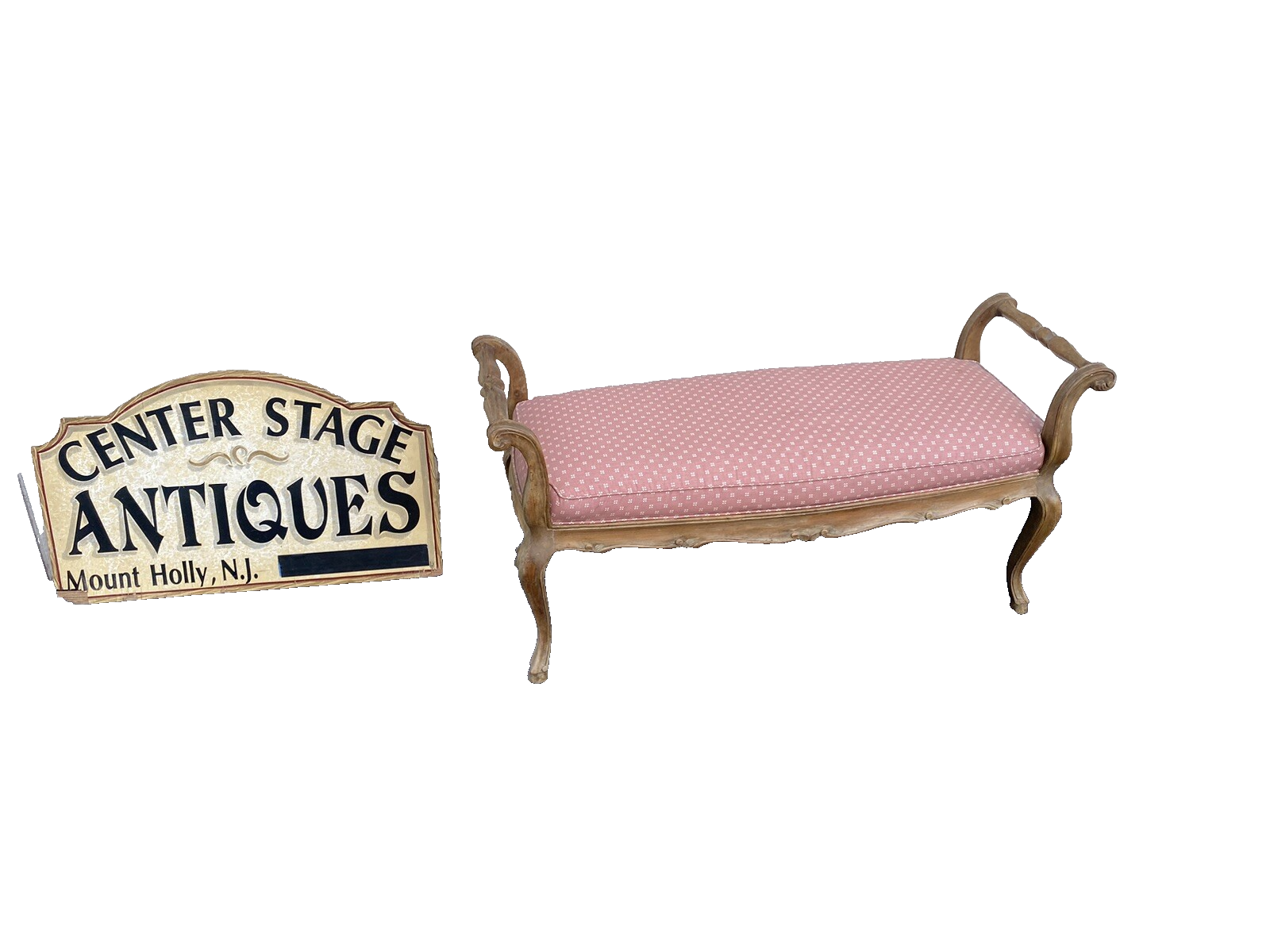 65935  French Country Louis XV window Bench Ottoman