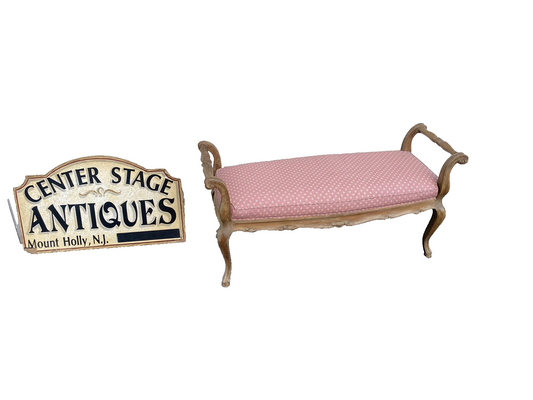 65935  French Country Louis XV window Bench Ottoman