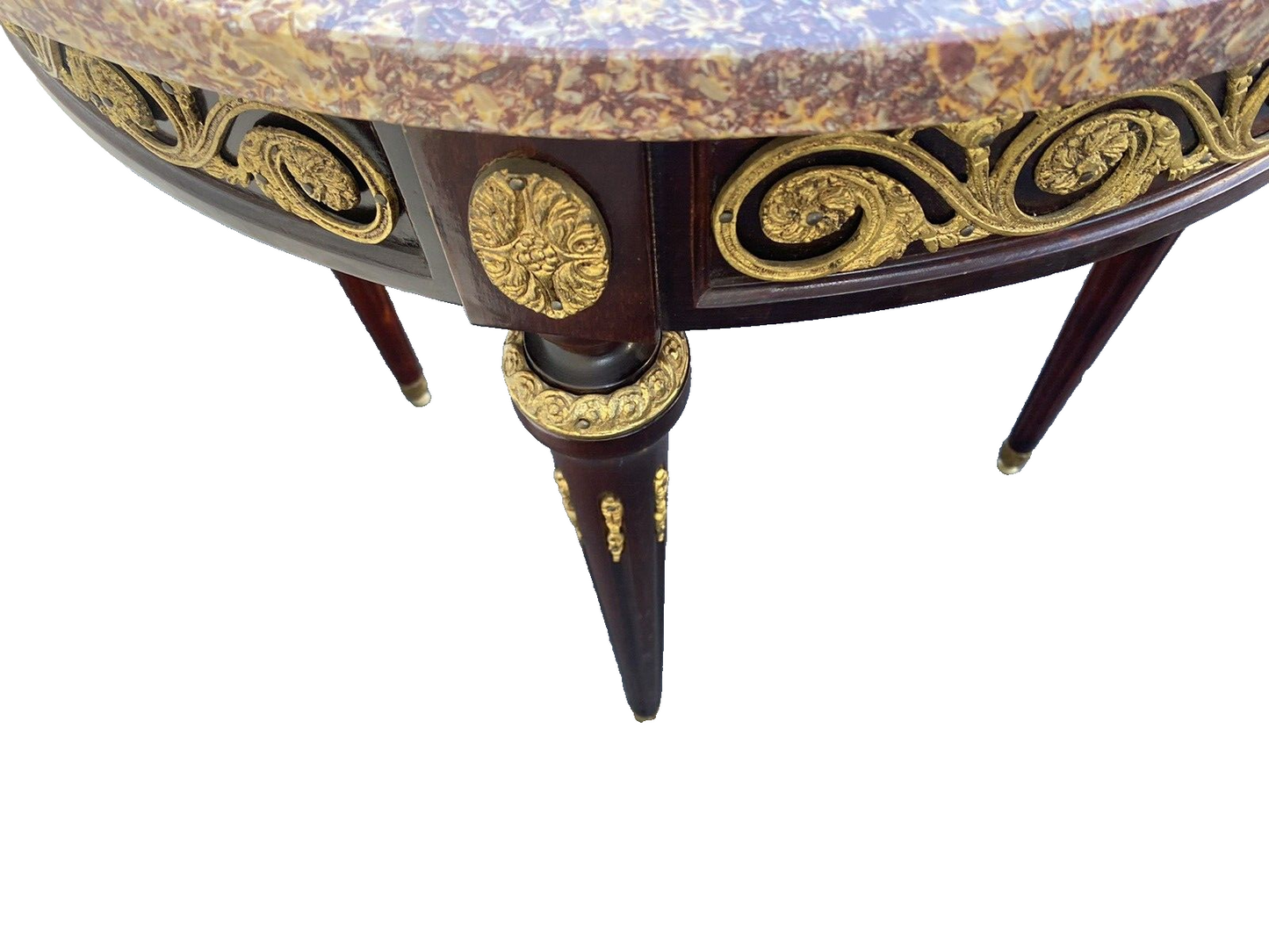65666   Round Marble Top Lamp Table with Bronze ormalu