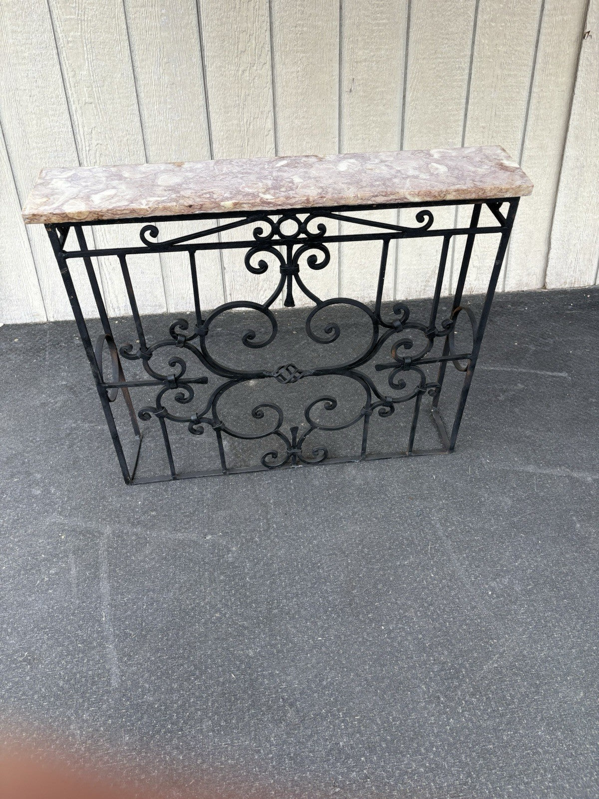 00001 Wrought Iron marble Top Console Table Stand