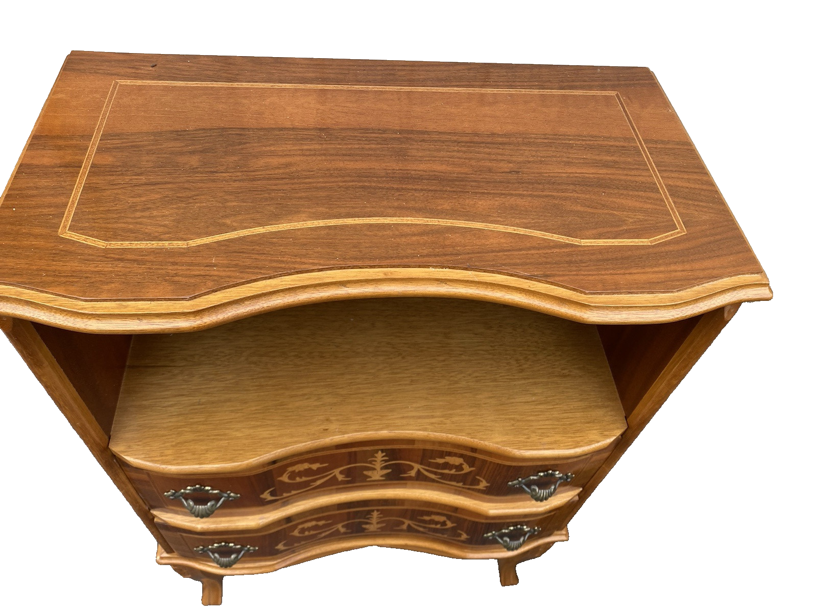 66403 Inlaid Custom Made 2 Drawer Bookcase Cabinet Nightstand