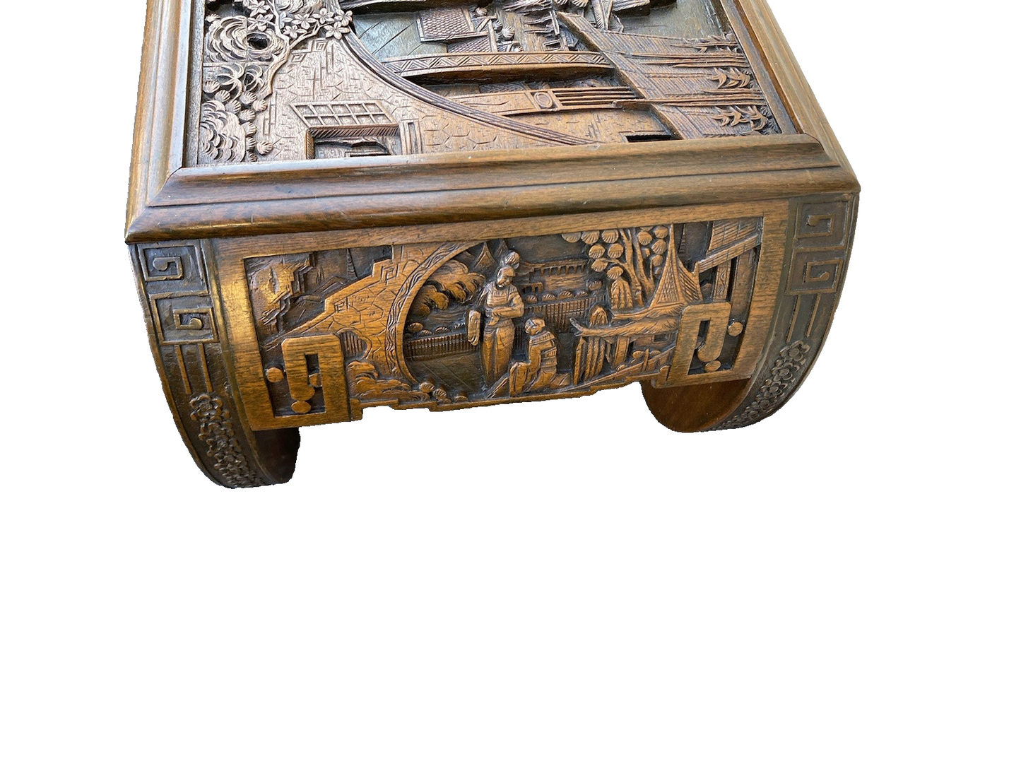 66349 Oriental Hand Carved Coffee Table Stand w/ drawer