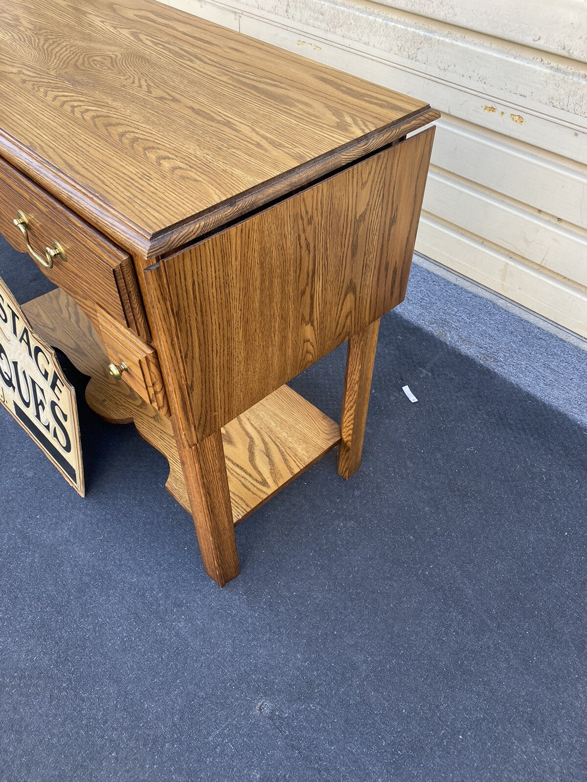 65826   Harden Furniture Oak Dropside Server Bar Cart Sideboard