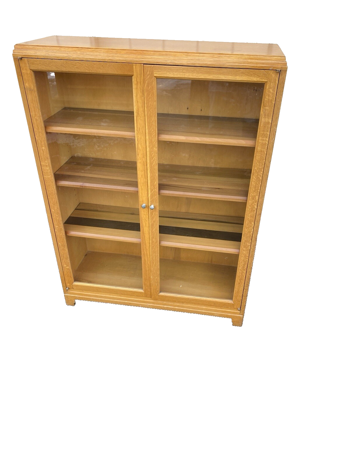 66237 Solid Oak Bookcase Curio Cabinet