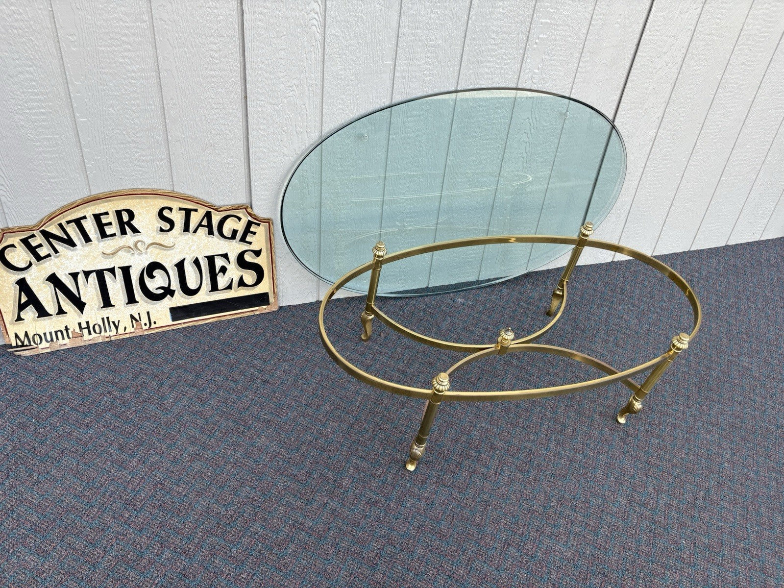66950 Brass and Glass Coffee Table Stand