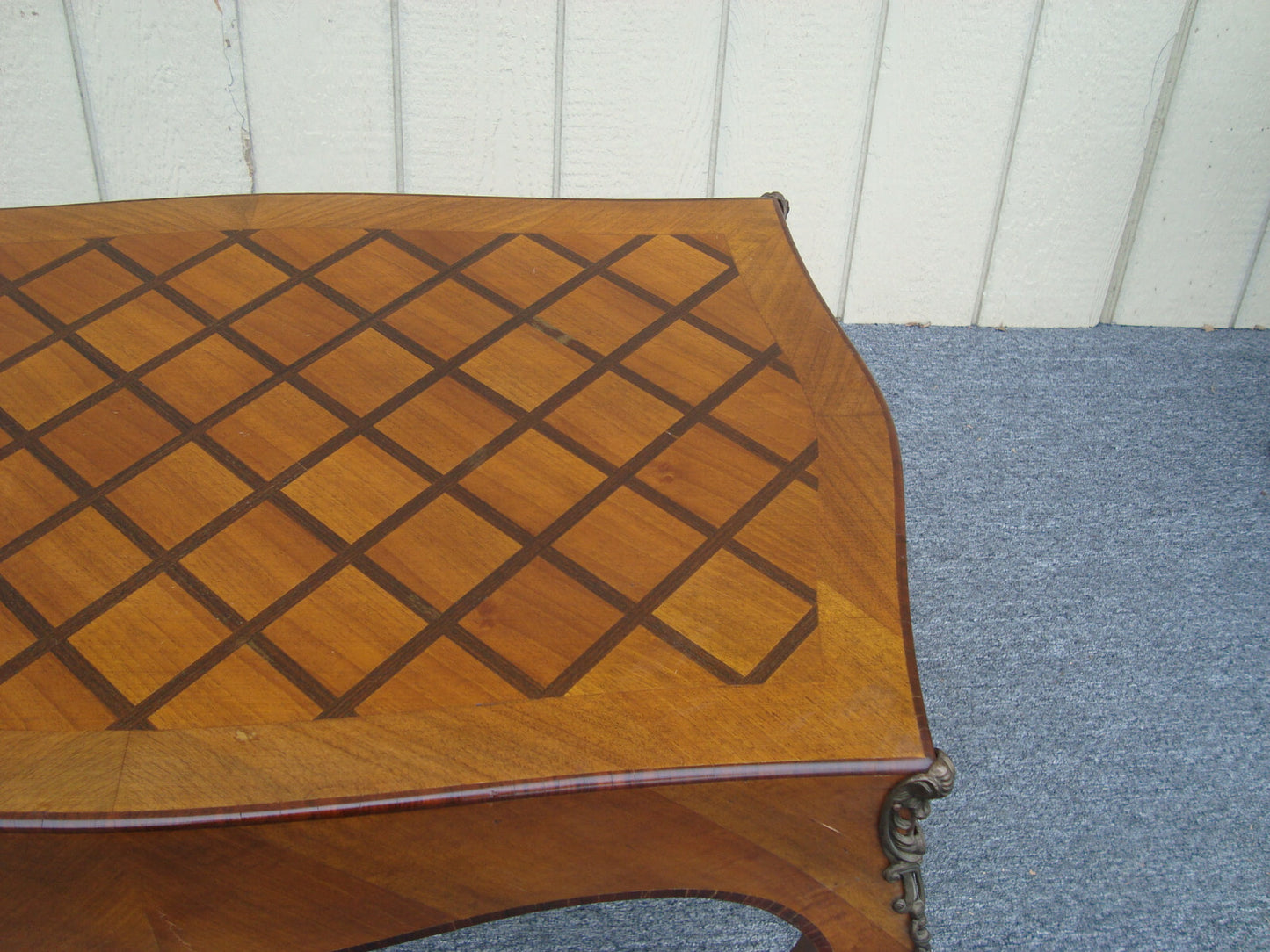 61457 Louis XV Satinwood Inlaid  Lamp Table w/ Bronze Ormalu Custom Hand Made