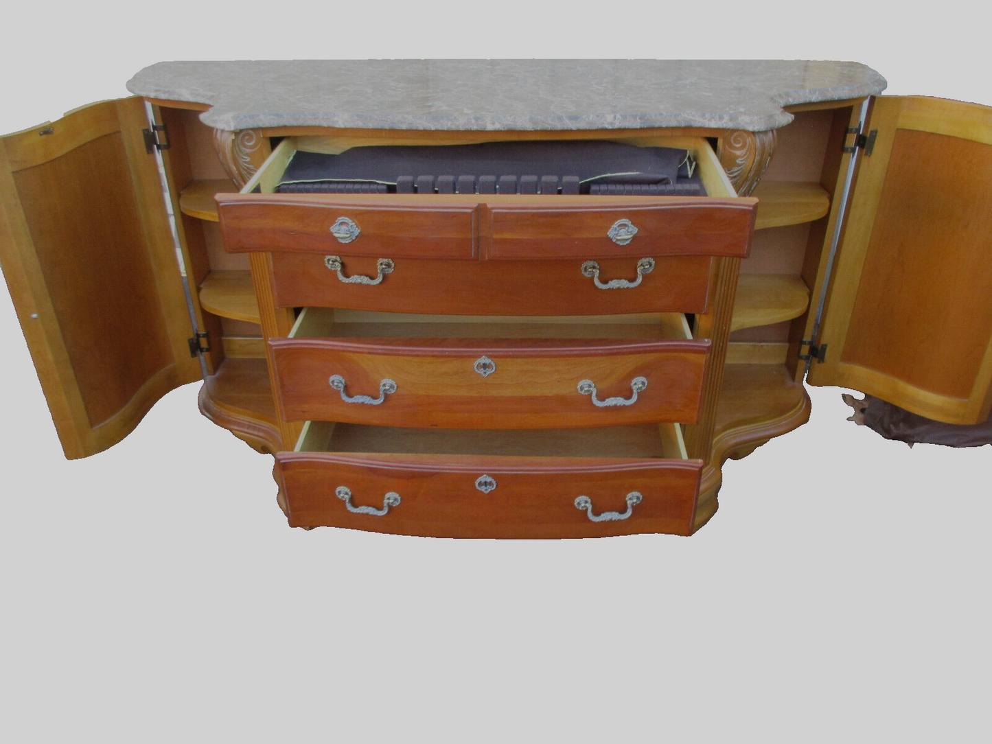 63952 Marble Top American DREW Sideboard Server Cabinet 