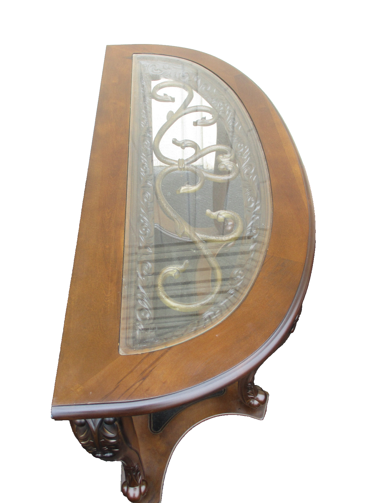 64172  Decorator Glass Top Console Sideboard Server