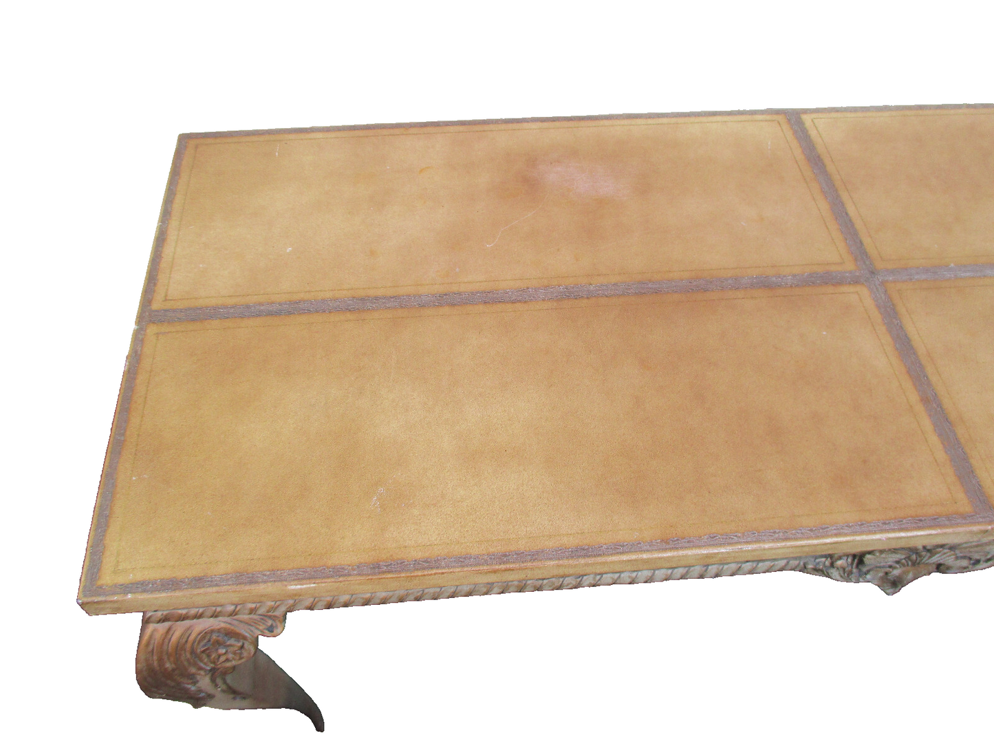 63923 Leather Top Decorator Console Hall Table Sideboard Server