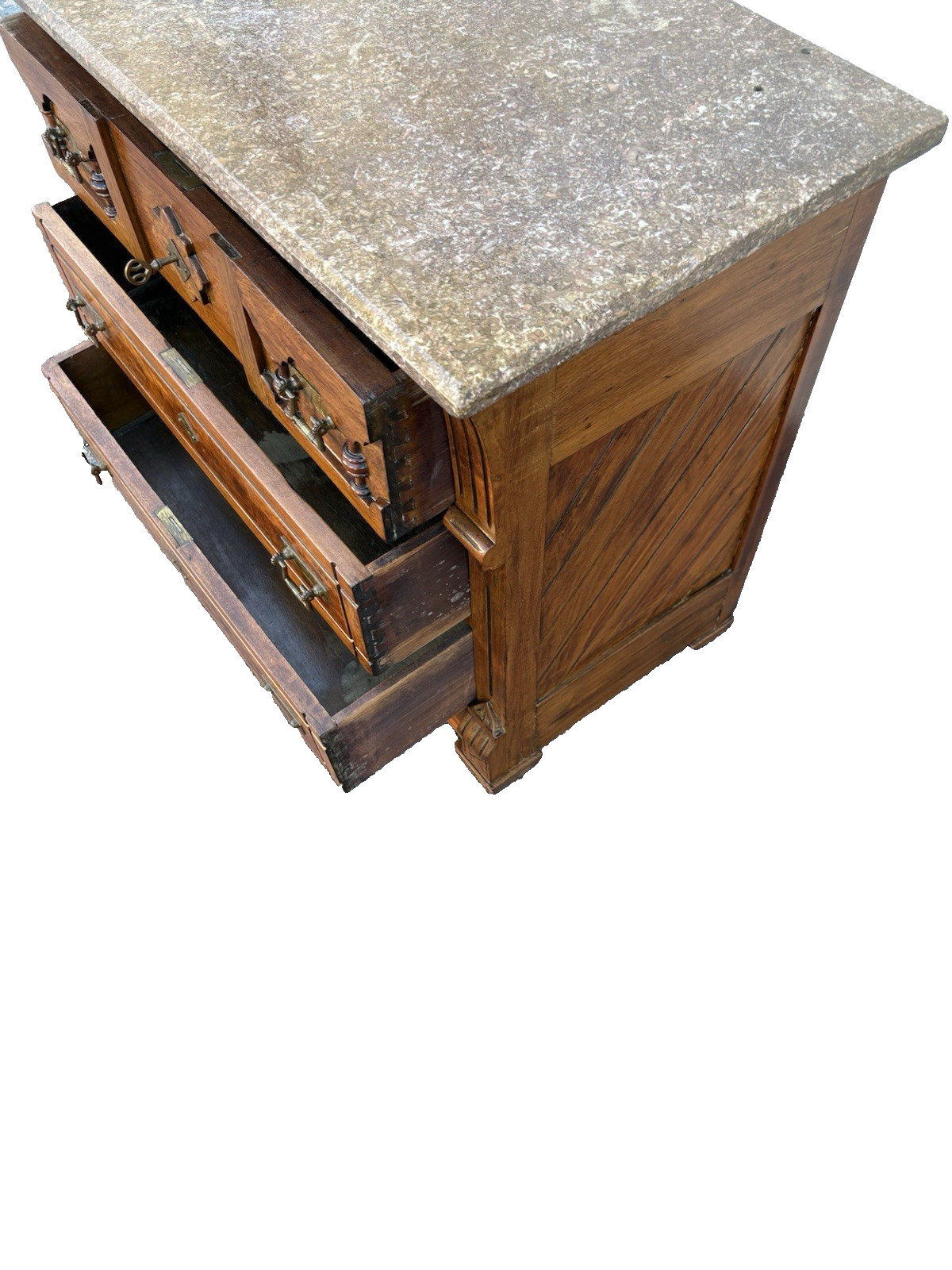 67115 Antique Victorian Walnut Washstand Dresser Chest