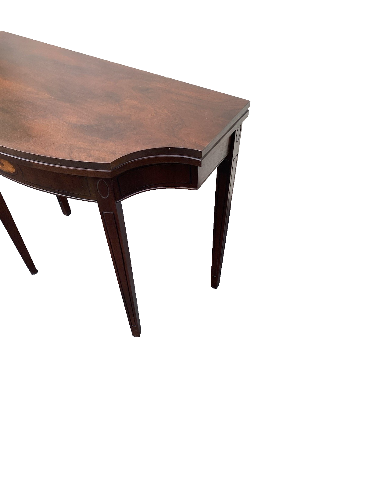66483   Inlaid Mahogany Flip Top Game Table Stand