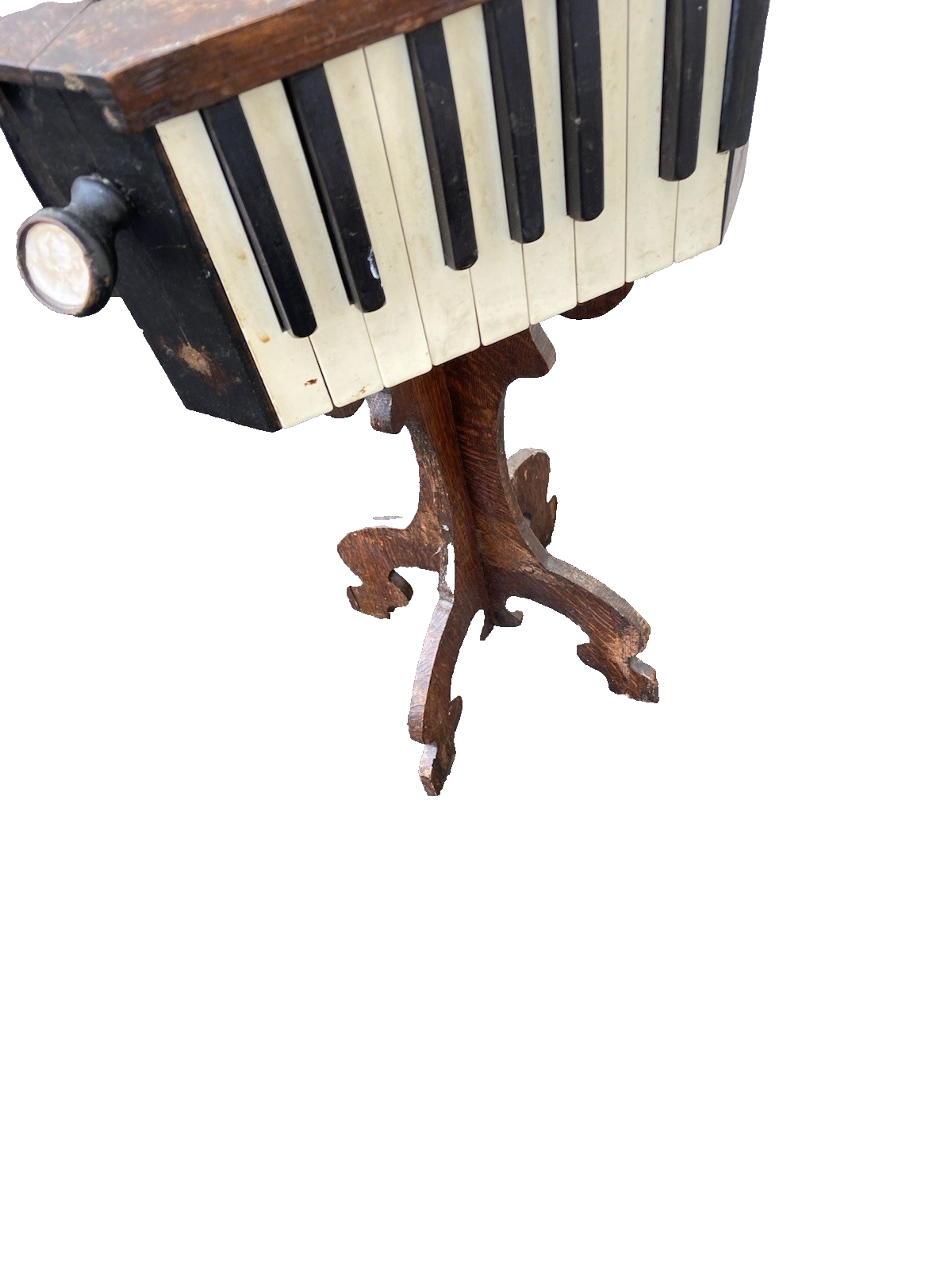 66597  Antique Folk Art Planter with Piano Key Design