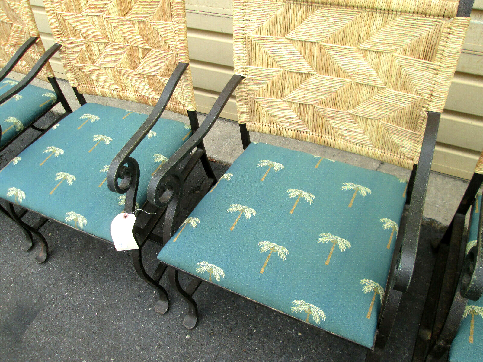 58051 Set of 4 QUALITY Heavy Metal Arm Chair Patio Chairs