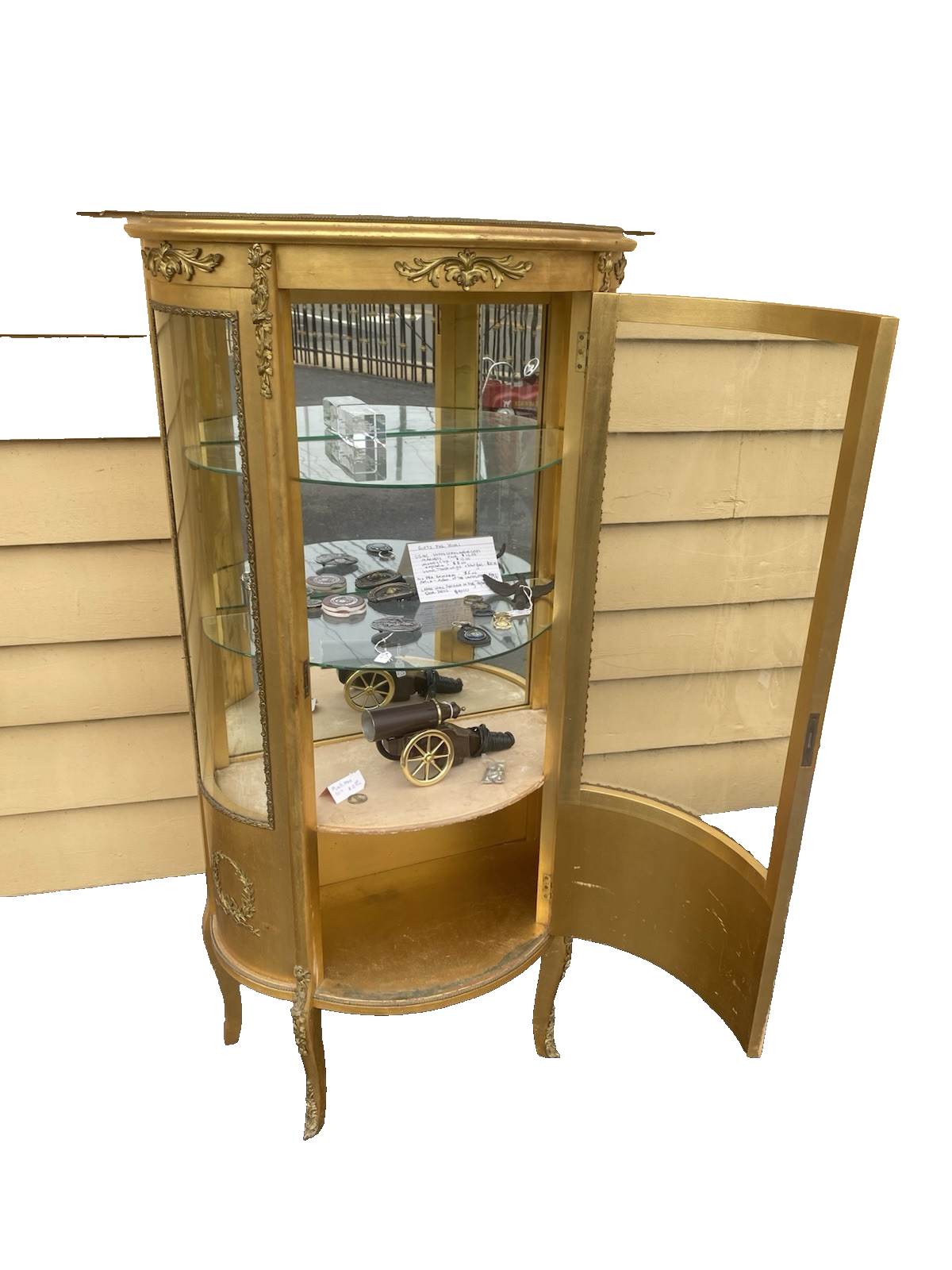 62863 Gold Decorator Bow Glass Curio  China Cabinet