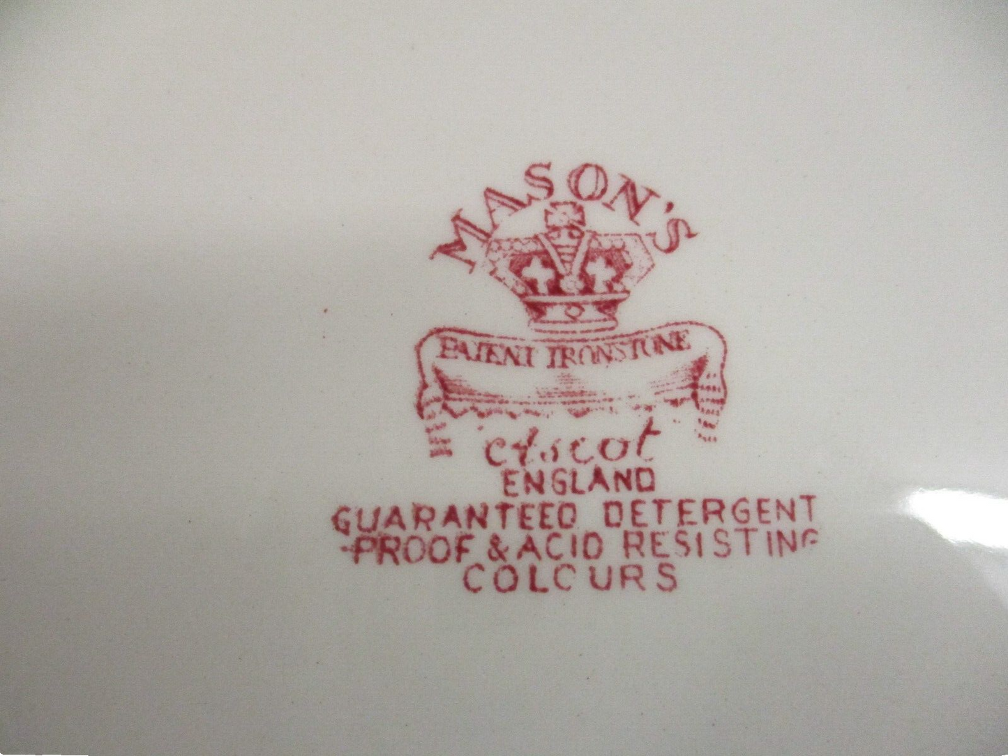 COL 07 WW :       Set of  12 Mason ASCOT PATTERN 8" Ironstone Plates