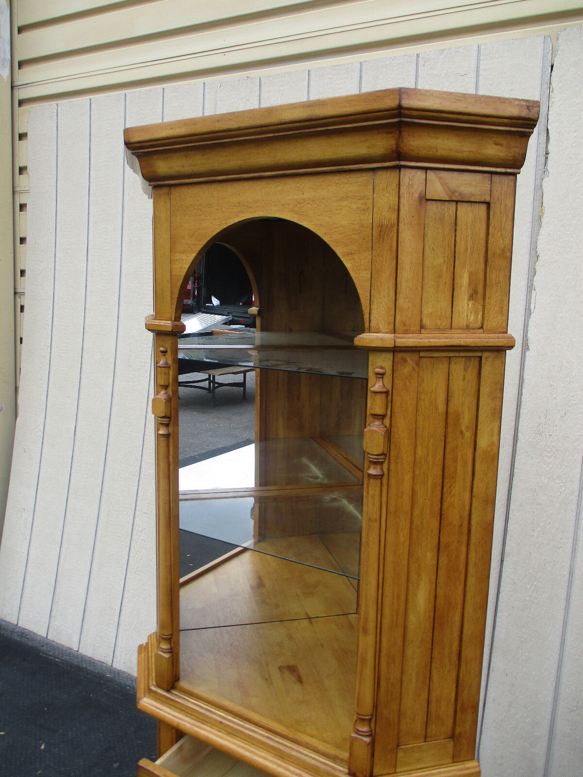 64407  Pine Country Corner China Cabinet Curio Shelf