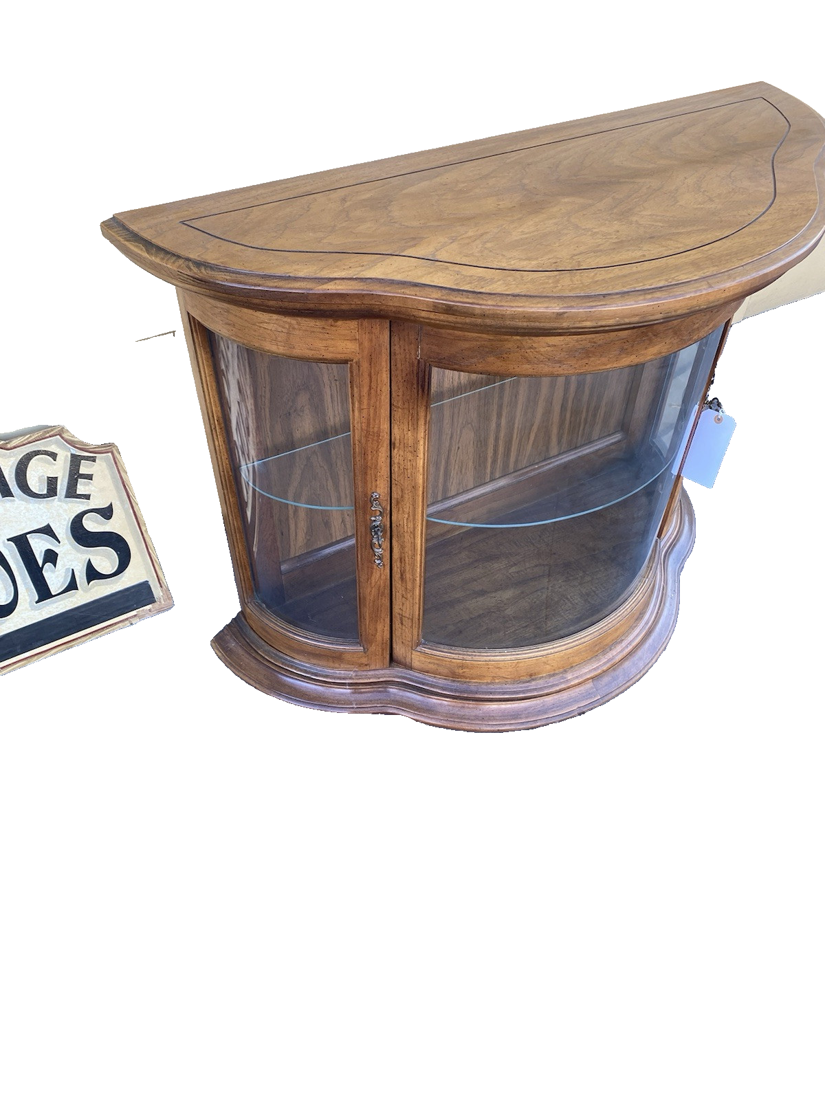 64540 Bow Glass Credenza Curio Cabinet