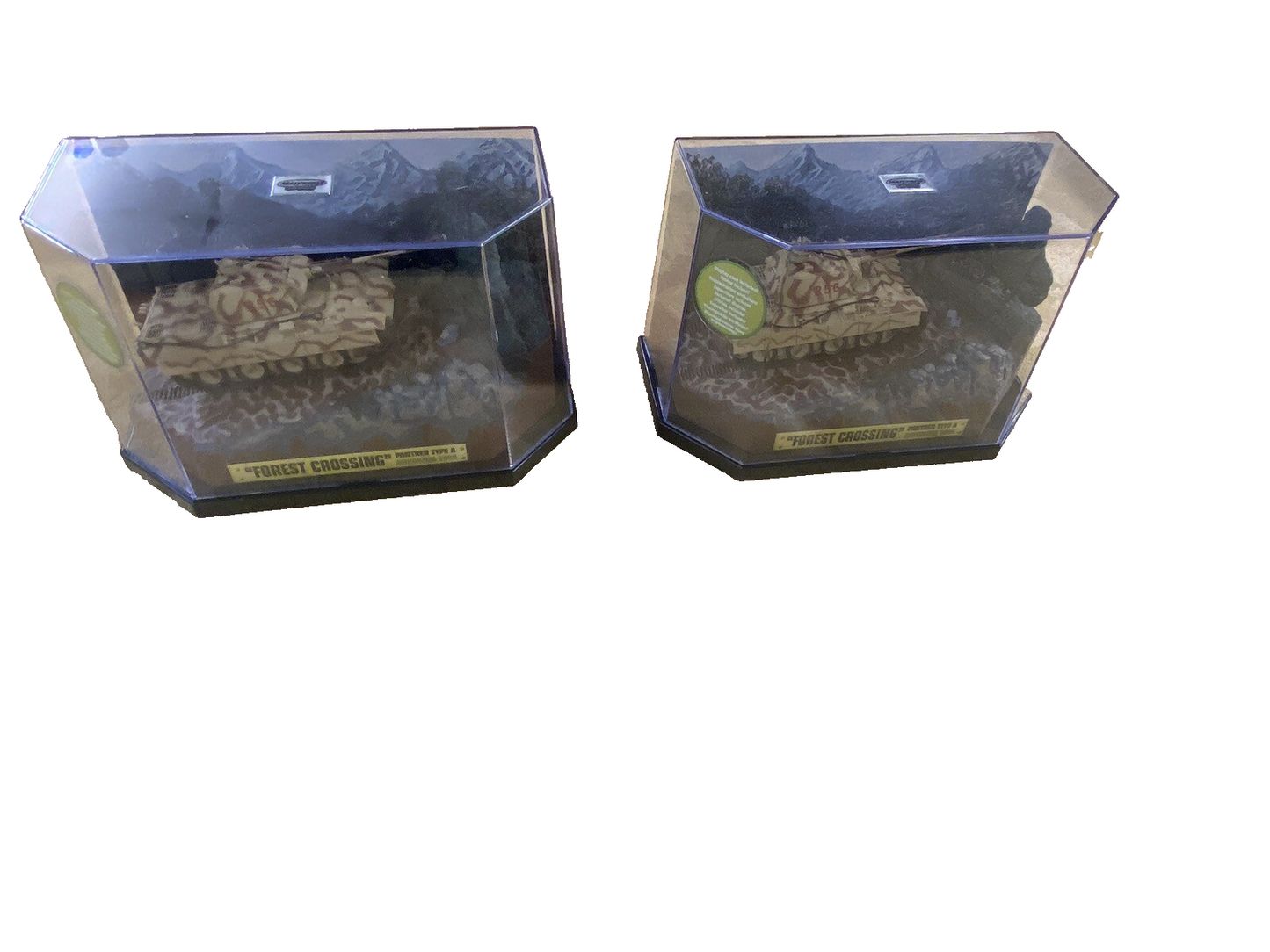 ES 49 :     2 Matchbox  FOREST CROSSING PANTHER  AND TYPE A  Military Tanks