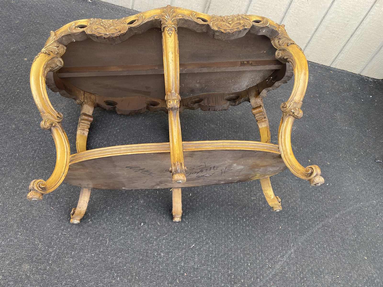 65653   Decorator Antique Tray Top Coffee Table Stand