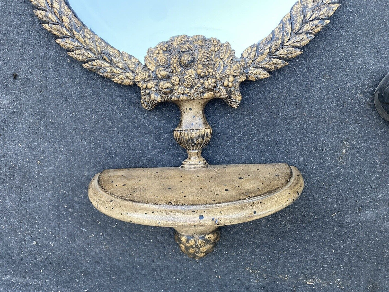 65856 Silver Metal Decorator Mirror with Shelfeta