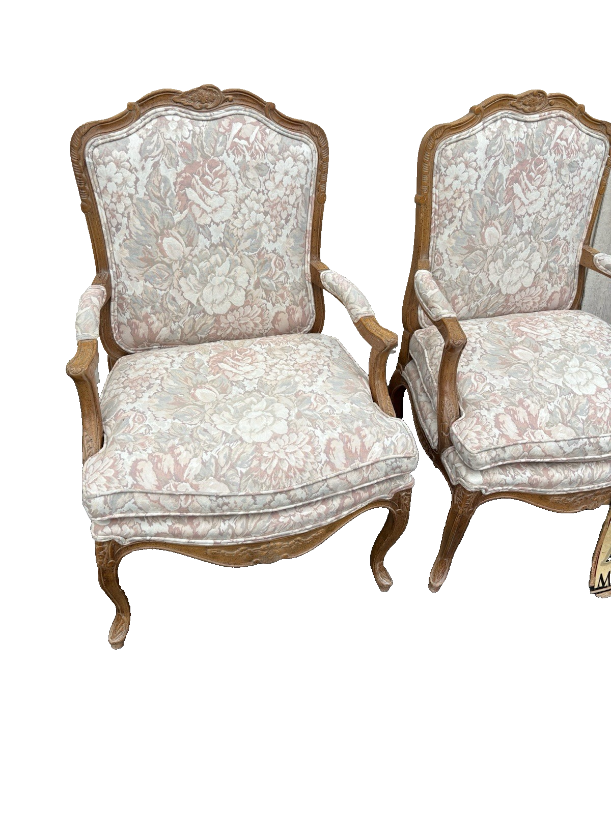 66838 Pair Louis XV Bergere Armchair Chair s