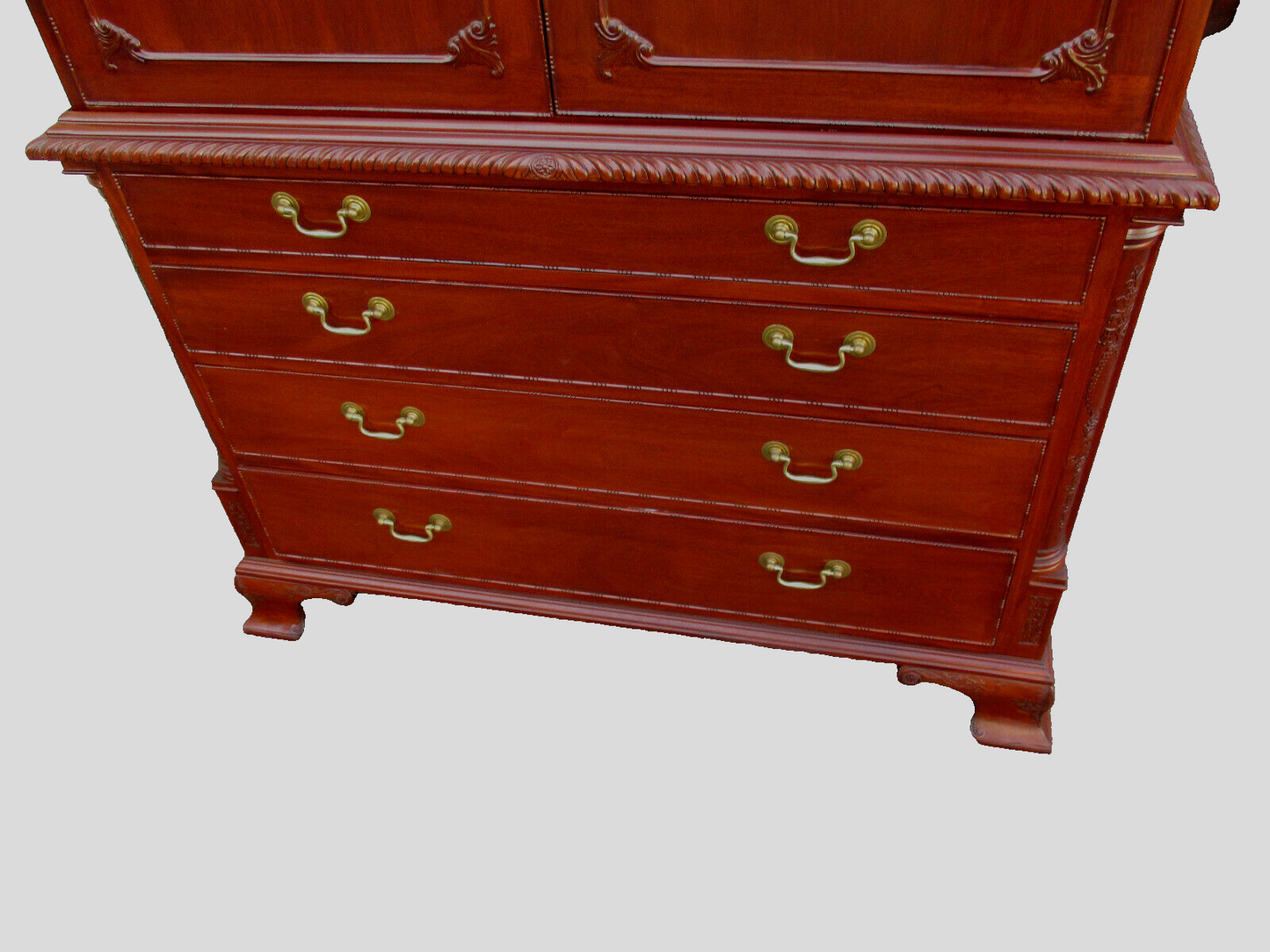 63124 Solid Mahogany Linen Cabinet High Chest Cabinet Wardrobe Chifferobe 