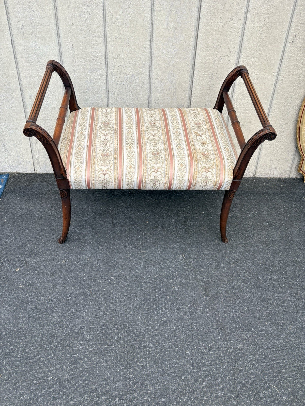 66886   Mahogany Vanity Bench Stool