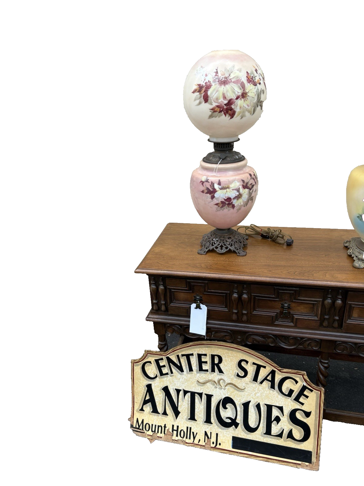 66595   Gone with The Wind Electrified Oil Lamp ARTIST SIGNED