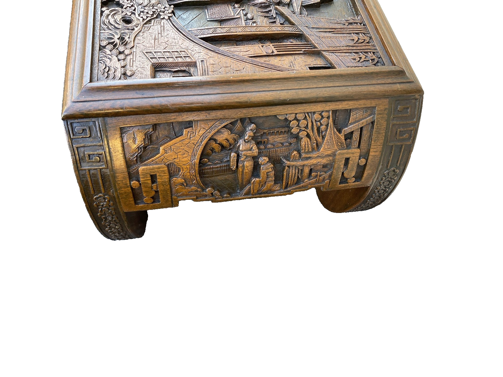 66349 Oriental Hand Carved Coffee Table Stand w/ DRAWER