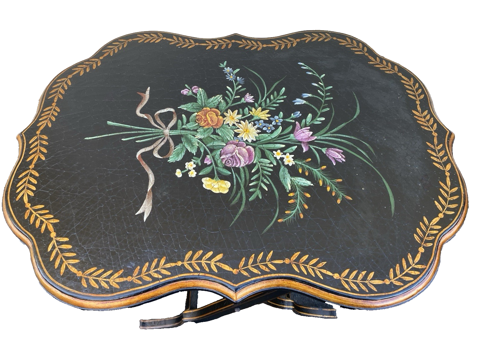 66458  Hand Made Decorator Tilt Top Table Stand   Table Top 24" x 31"W