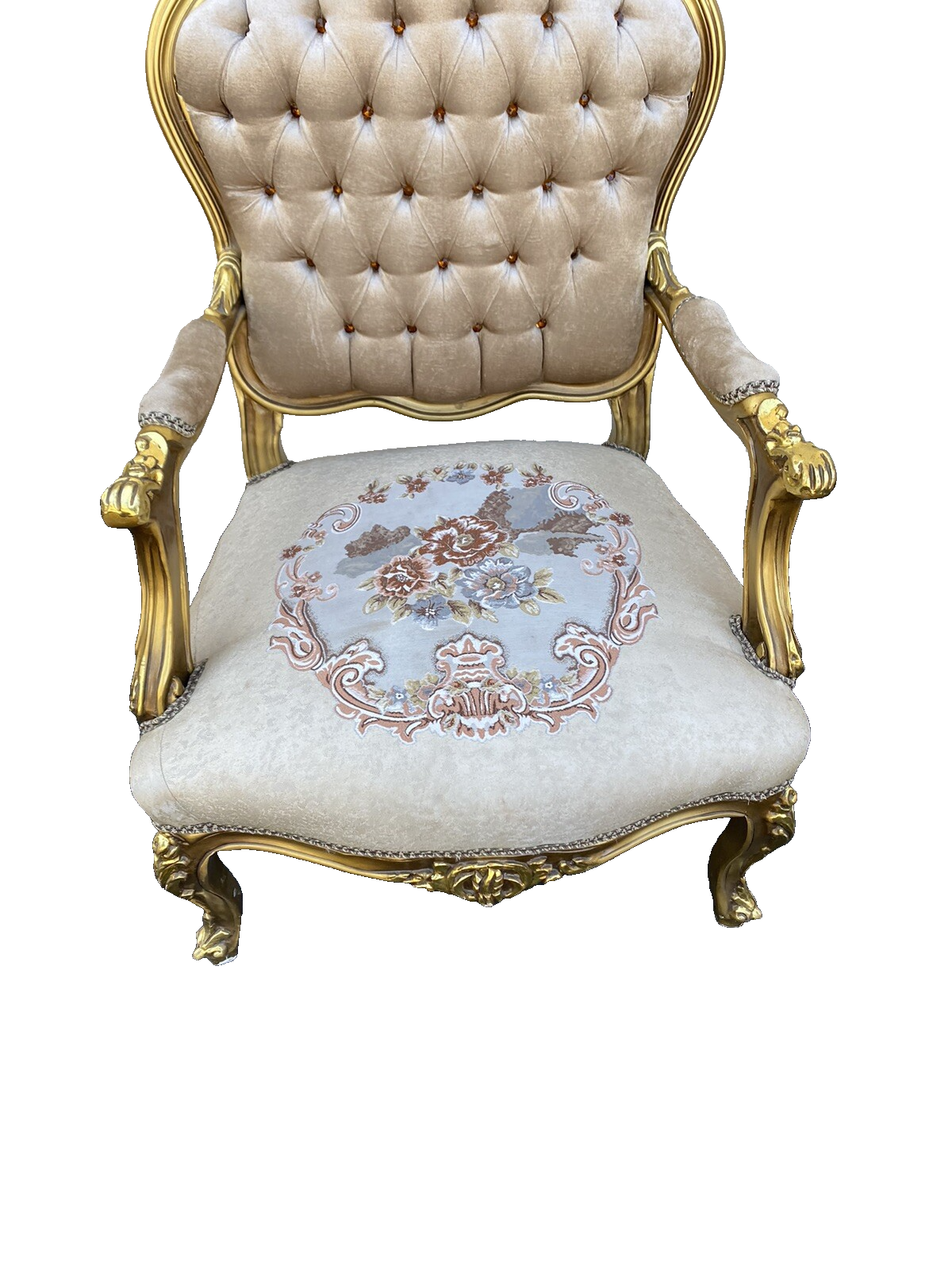 65408 Pair Decorator Gold Armchair Chair s