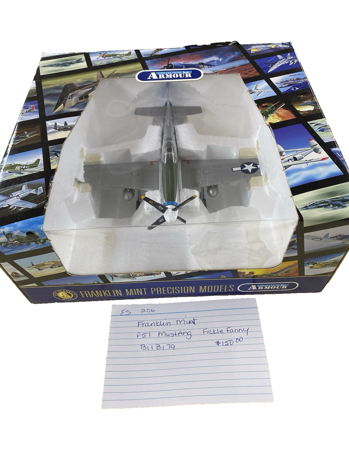 ES 206 : Franklin Mint  FICKLE FANNY P 51 Mustang B11B179  Airplane plane