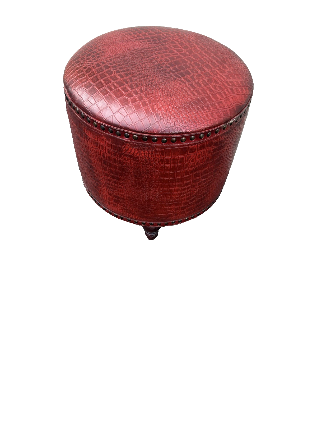 66940 LEATHER ??? Footstool Ottoman Stool