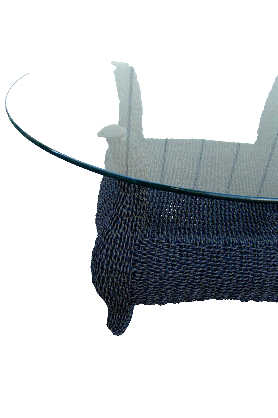 61834 Plate Glass Wicker Coffee Table Stand  36"  x 3/8" thick top