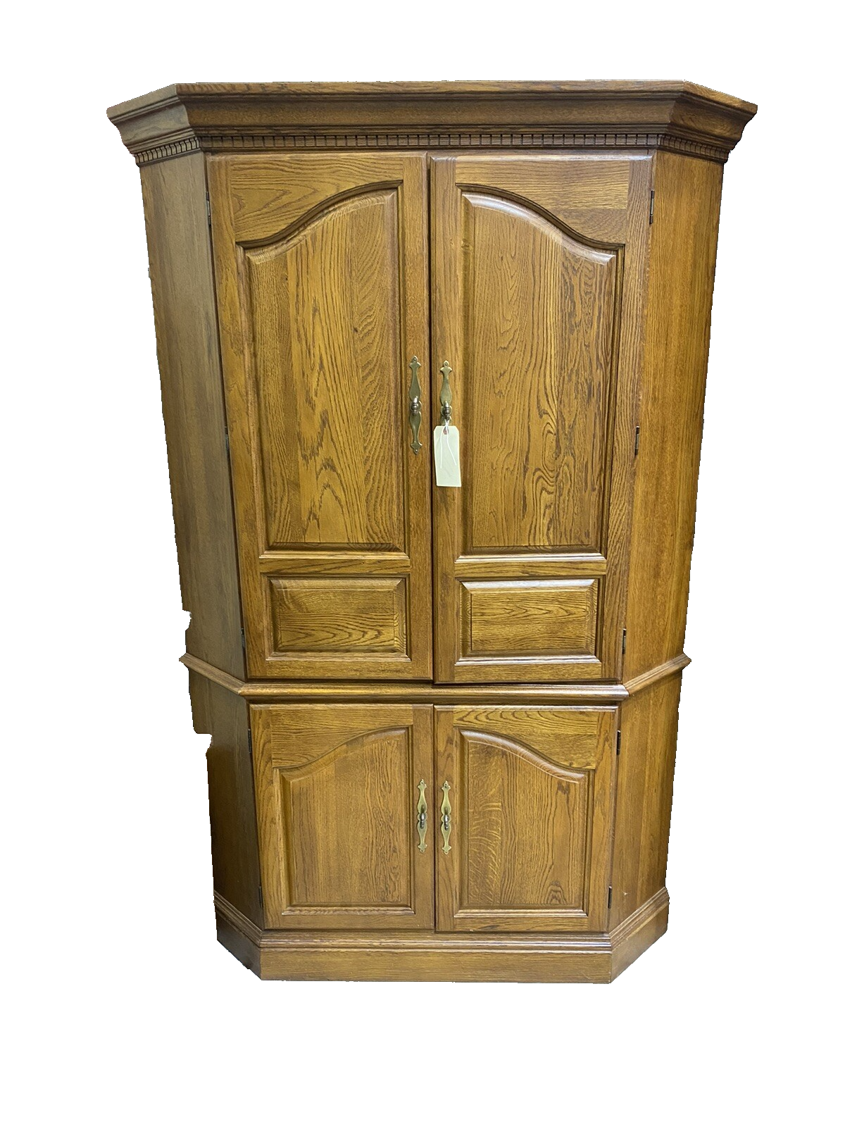 62857 Oak Corner Cabinet Television Stand Entertainment Cabinet