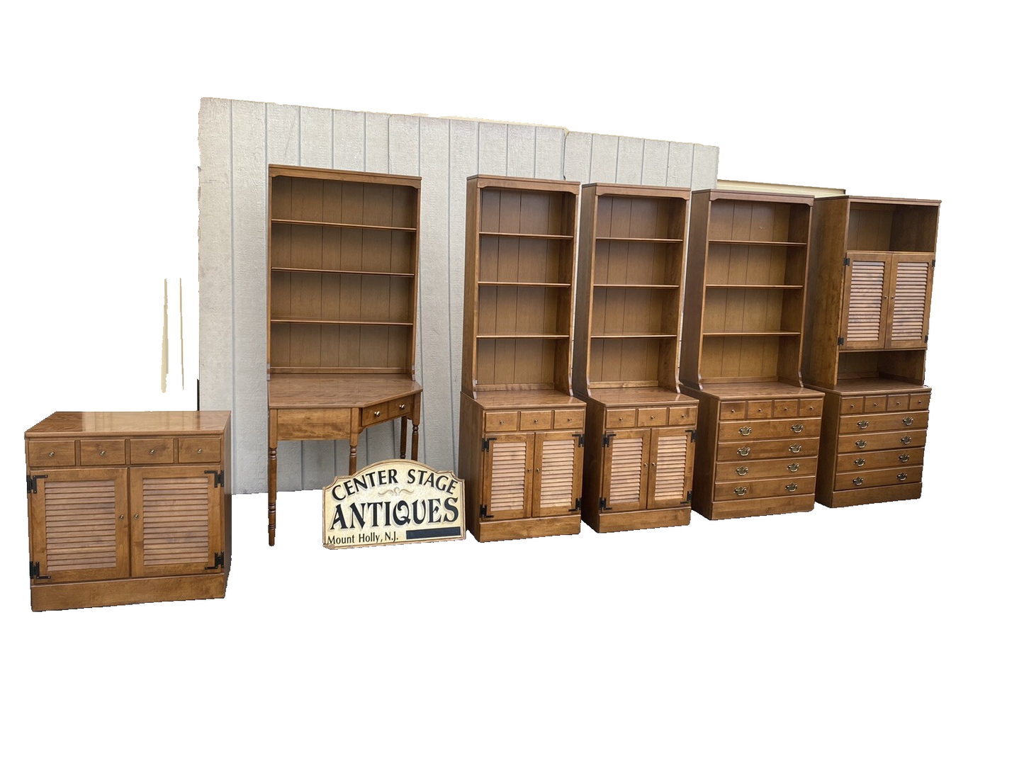 65542 Ethan Allen Cabinet with Bookcase top