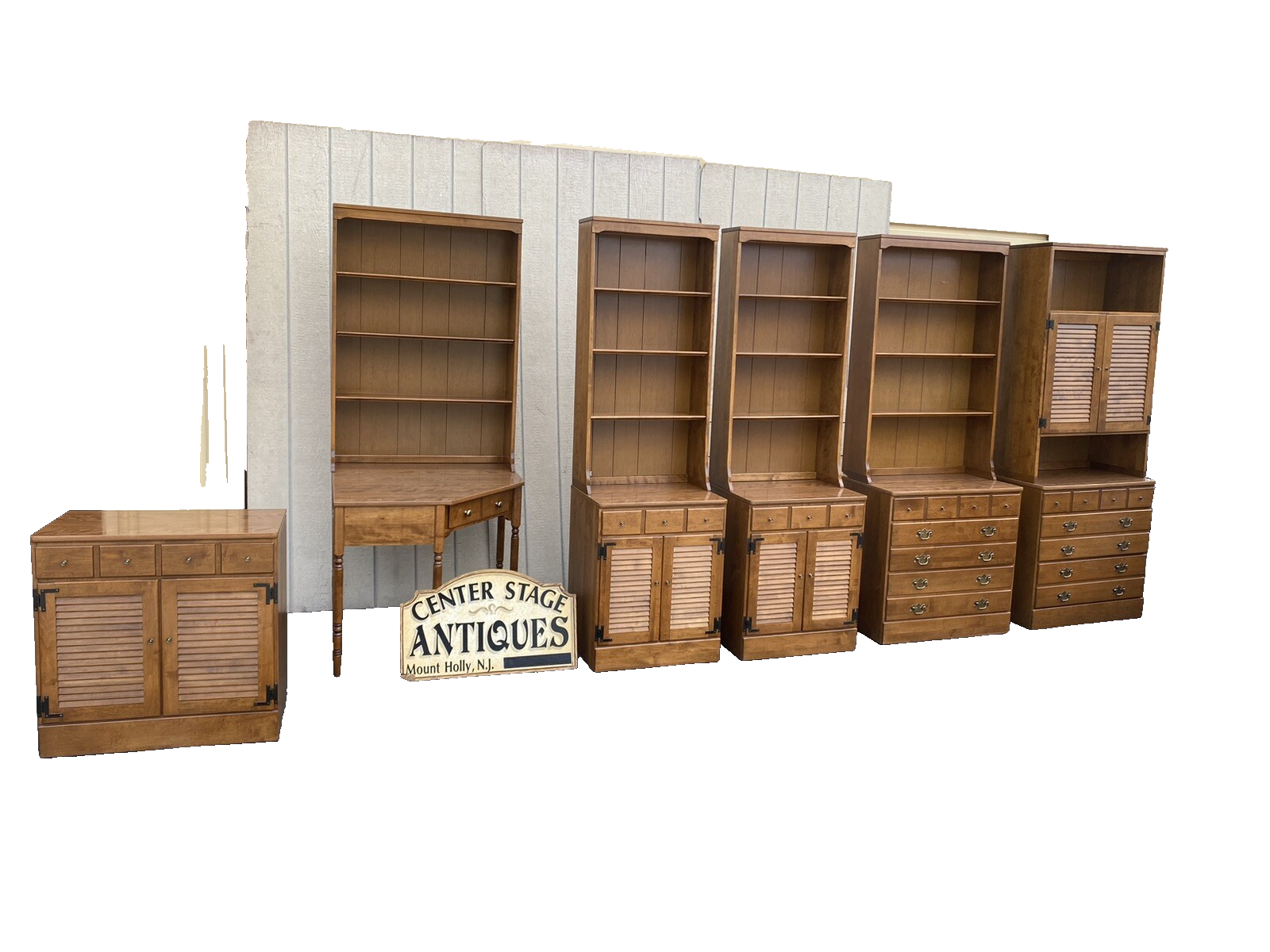 65542 Ethan Allen Cabinet with Bookcase top