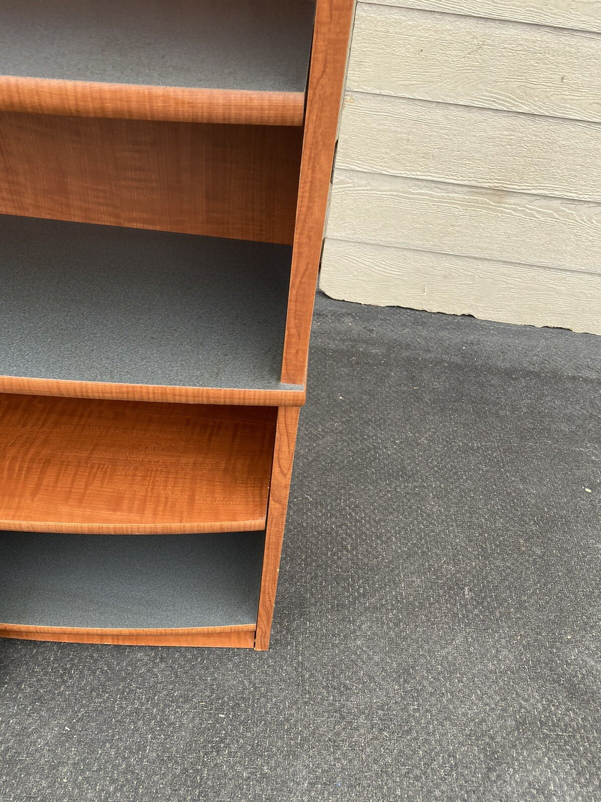 66355 ES: Modern Bookcase Curio Cabinet Reversable Shelves  Black or wood color