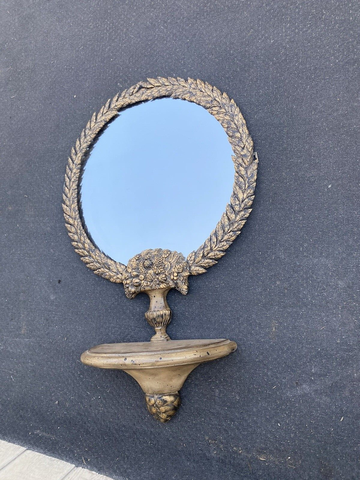 65856 Silver Metal Decorator Mirror with Shelfeta